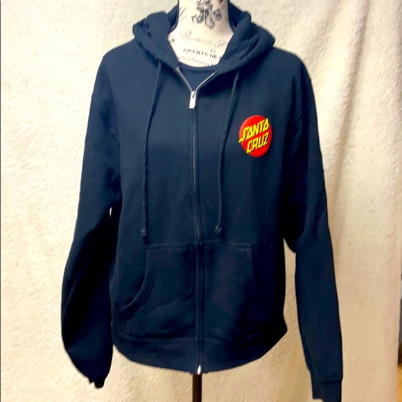 Santa Cruz Skateboards Tops - Santa Cruz Skateboard black hoodie sweatshirt XL